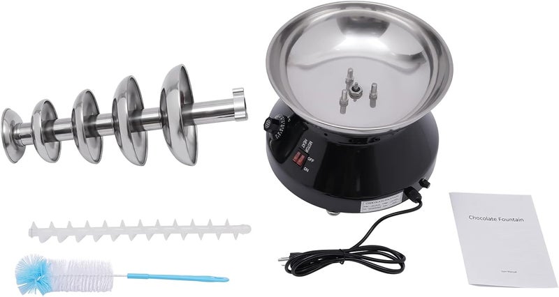 NAIXING 5-Tiers Commercial Stainless Steel Chocolate Fountain,230W Electric Chocolate Fondue-Fountain Cheese Sauce w/Heating Knob for Wedding Celebrations Party,Capacity 7 lbs - Image 3
